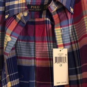 Polo Ralph Lauren Mens Large TALL long sleeve shirt. NWT.